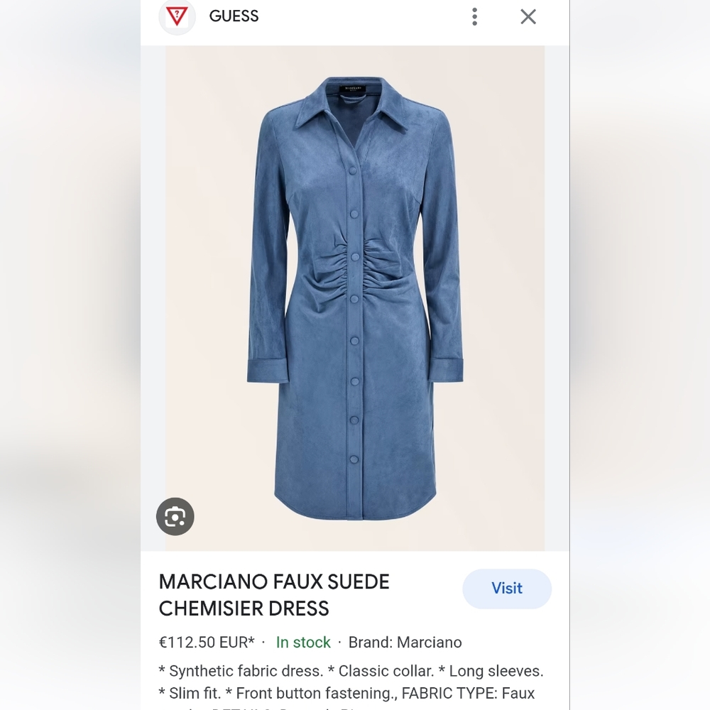 Powder blue faux suede Marciano Dress